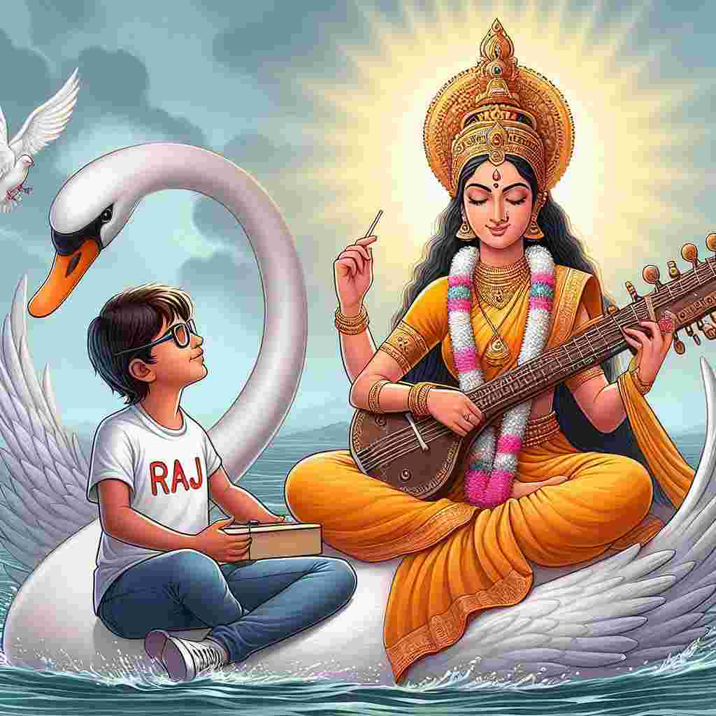 Saraswati Mata AI Tshirt Name Photo Editing