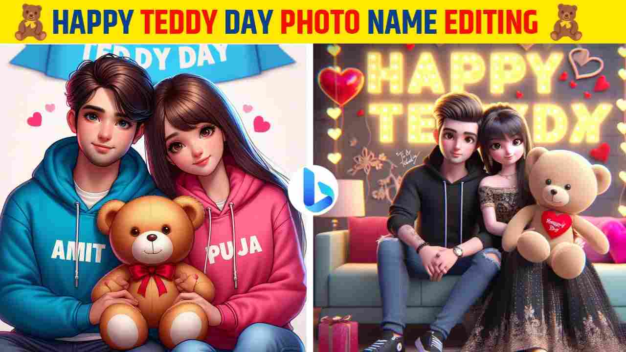 Happy Teddy Day AI Couple Photo Editing